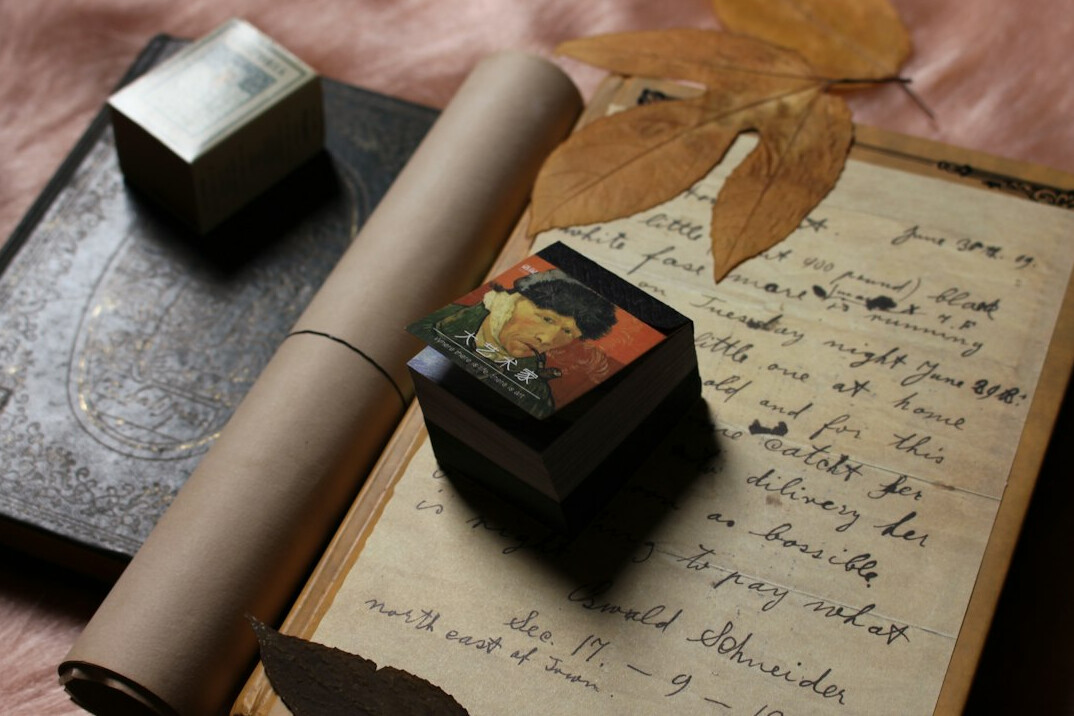 Vintage envelopes and handwritten letters on a wooden desk